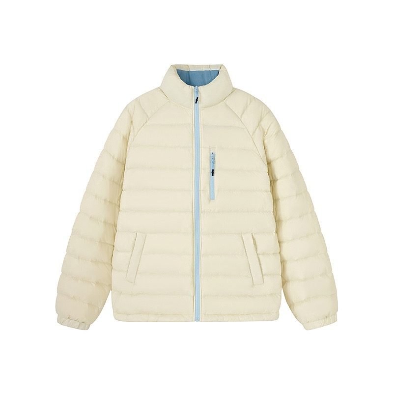 Cream hooded quilted jacket